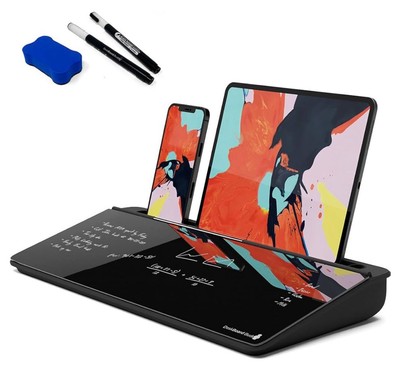 SmorgasBoardz - Premium Black Glass Desktop Dry-Erase Whiteboard - Compact Bo...