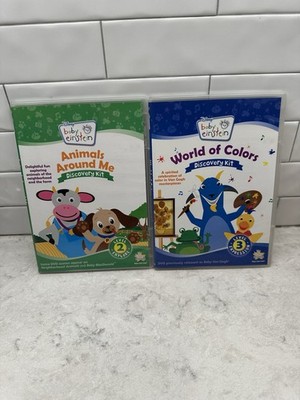 Baby Einstein Lot of 2: Animals Around Me/World Of Colors (2010 DVD/CD)