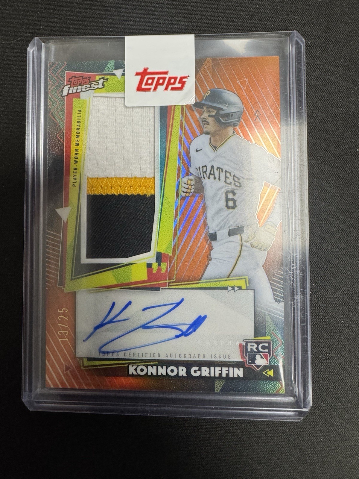 2026 Topps Finest Rookie Patch Auto Konnor Griffin Orange 13/25 Redemption Set