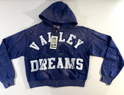Vale Forever Valley Dreams Hoodie Men Size Small Zip Up Embroidered Rhinestone