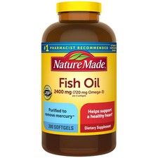Nature Made Fish Oil, 2400mg, 300 Softgels Fr...