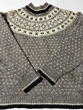 Vintage Fair Isle Icelandic Nordic ladies heavy Jumper Medium 0328