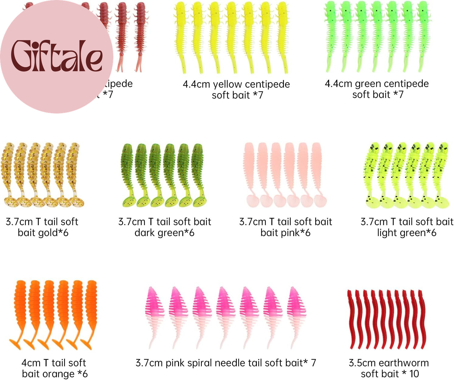 68Pcs Fishing Topwater Lures Kits Mixed Artificial Baits Tackle Box, Soft Plasti - Image 2