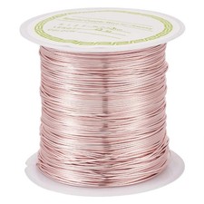 Beadthoven - Filo metallico in rame 0,5 mm 23 m color oro rosa resistente 