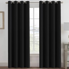 H.VERSAILTEX 100 Blackout Curtains for 52W x 96L Pack of 1 , Jet Black