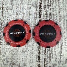 New Odyssey Golf Putter Red Black Poker Chip Ball Marker - Set Of 2