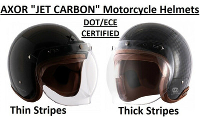 AXOR   JET CARBON   Motorcycle Helmets with Bubble Visor ( DOT & ECE...