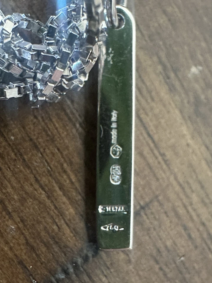 Collar Gucci Barra Lariat Oro Blanco Sólido 18K 5.2 Gr Foto 4 de 4