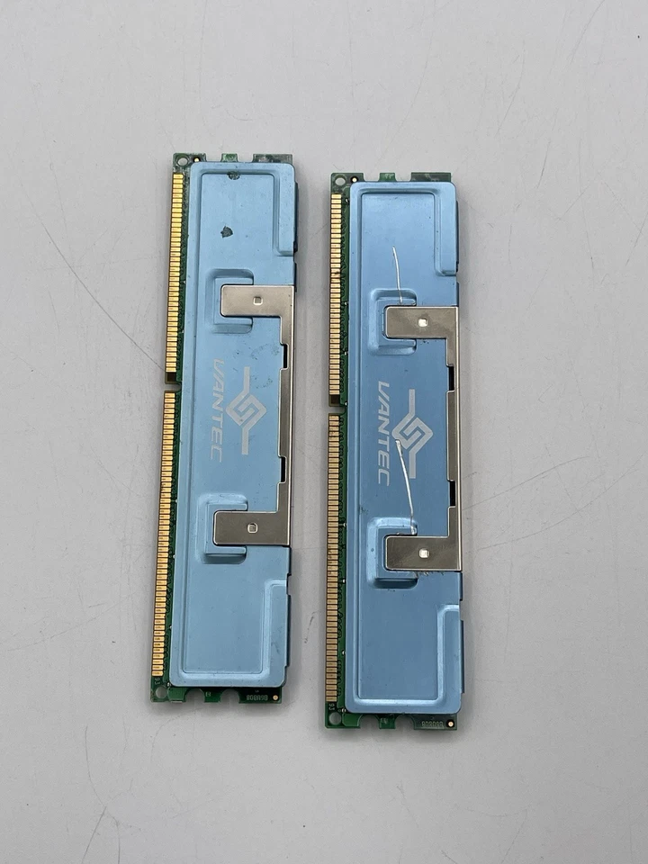 2 1GB PC3200 RAMJET TRANSCEND TS128MLD64V4J DDR-400 STICK DDR1 BLUE HEATSPREADER - Image 2 of 2