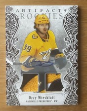 2025-26 UD Artifacts Hockey Ozzy Wiesblatt Rookies Purple Autograph 9/15