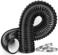 4-Inch x 6.55-Foot Aluminium Dryer Vent Hose with 2 Clamps Flexible Ducting for