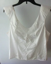 BALI Size 40 White w/ Lace  Sleeveless  Slip Top Nylon Padded Shoulders 928102