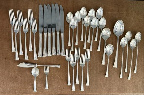 1940’s Serenity International Sterling Silver Flatware 36 Pieces See Pix