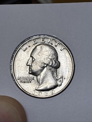 1969-D D/D RPM Washington Quarter Double Die MS-High Grade Gem BU