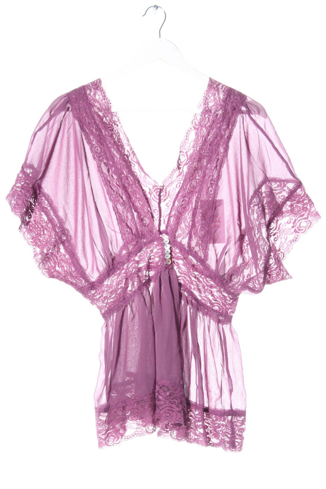 FOREVER 21 Transparenz-Bluse Damen Bluse Gr. DE 42 lila Casual-Look