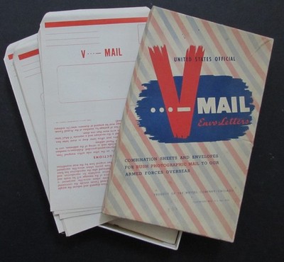 ON SALE~WWll BOX of 50 UNUSED V~MAIL ENVO~LETTERS, ALL ORIG~NEAR MINT, FREE SHIP