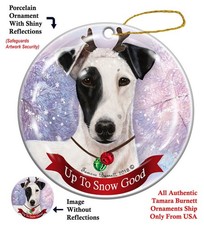 Fox Terrier Up To Snow Good Holiday Ornament
