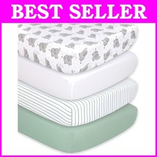 Elephant Print Crib Sheet Set - 4-Pack Baby Bedding