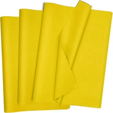 120 Sheets Tissue Paper  20x14 Inches Yellow Tissue Paper for Gift Bags Yellow W