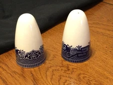 Set OF Churchill Blue Willow Salt and Pepper Shakers Set Staffordshire England