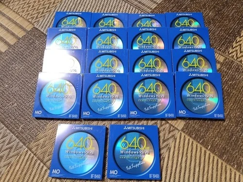 [ New ] MITSUBISHI MO 640MB Magneto Optical Disk lot of 18 250731