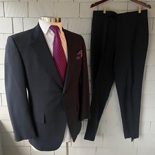 70s Vintage Littler Dk. Blue Wool Pinstripe 2pc Mens Suit Dated 1970 Ch. Sz. 41  