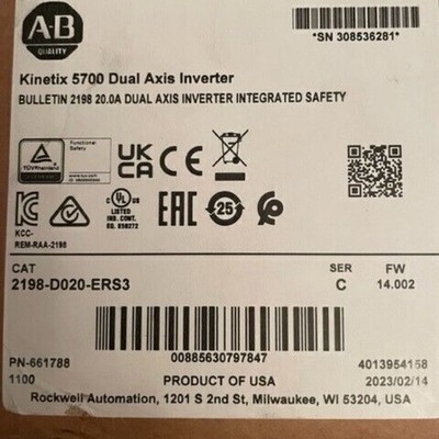 Neu versiegelt AB 2198-D020-ERS3 Kinetix 5700 Dual Axis Modul