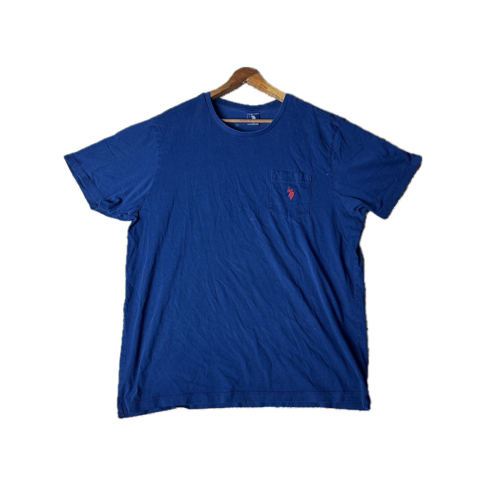 Polo Ralph Lauren vintage camicia con tasca blu rosso pony adulto taglia Xtra Large