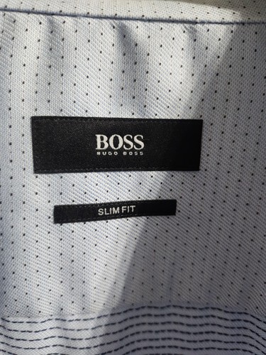 HUGO BOSS Herren UK Größe Large Slim Fit Hemd 16" Kragen 41" Brustumfang Blau Baumwolle - Bild 3 von 8