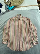 Paul Smith Signature Striped Long Sleeve Button Down Shirt Size Large