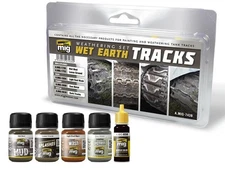 Mig Jimenez AMIG7438 Wet Earth Tracks Weathering Paint Set