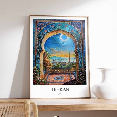 7_Teheran Poster, Islamisches Dekor, Islamische Kunst, Nahöstliche Kunst, Teheran Geschenk, Te