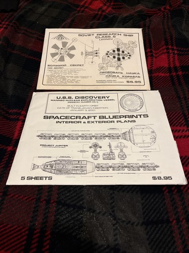 2001 A Space Odyssey U.S.S. Discovery 2010 Soviet Leonov Blueprints RARE Lot
