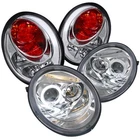 For 1998-2005 VW BEETLE HALO PROJECTOR HEADLIGHTS+CLEAR ALTEZZA TAIL LIGHTS PAIR