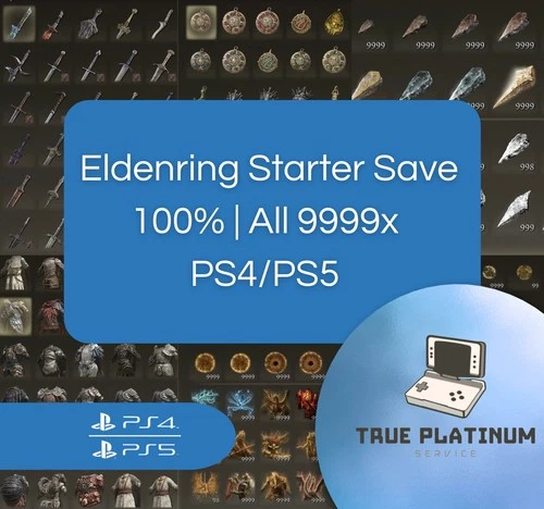 🔥 Ultimate Elden Ring Starter Save PS5| Level 713 | All Weapons e.t.c…