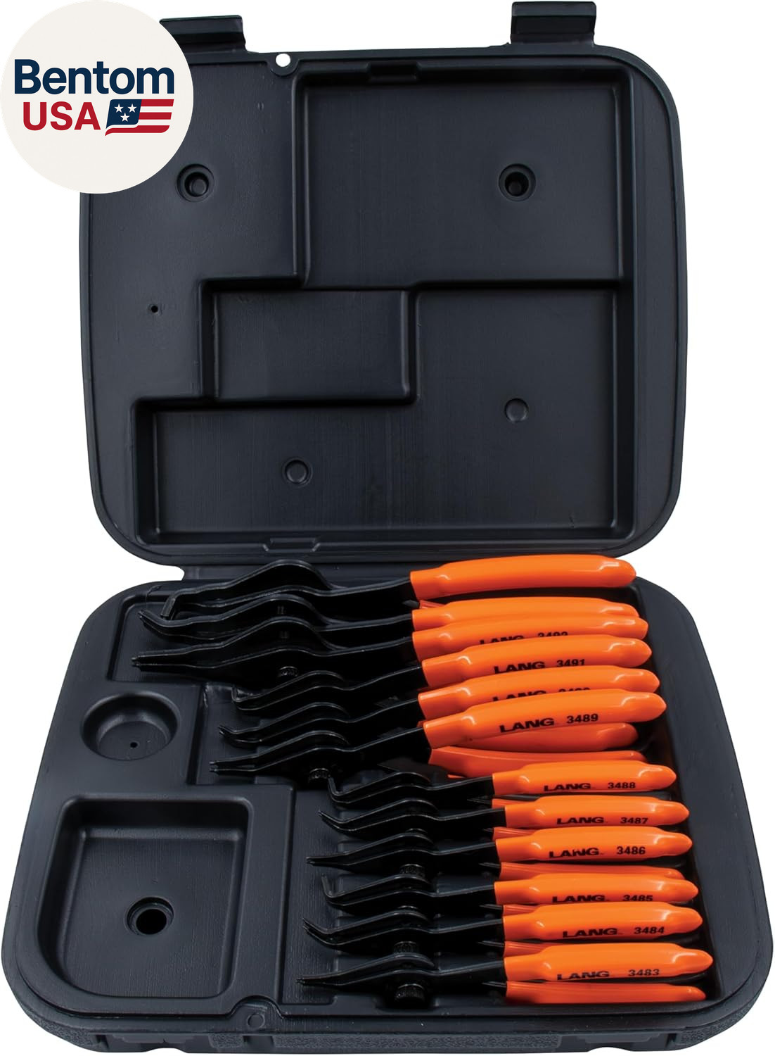 (3495) 12-Piece Fixed Tip Combination Internal/External Snap Ring Pliers Set