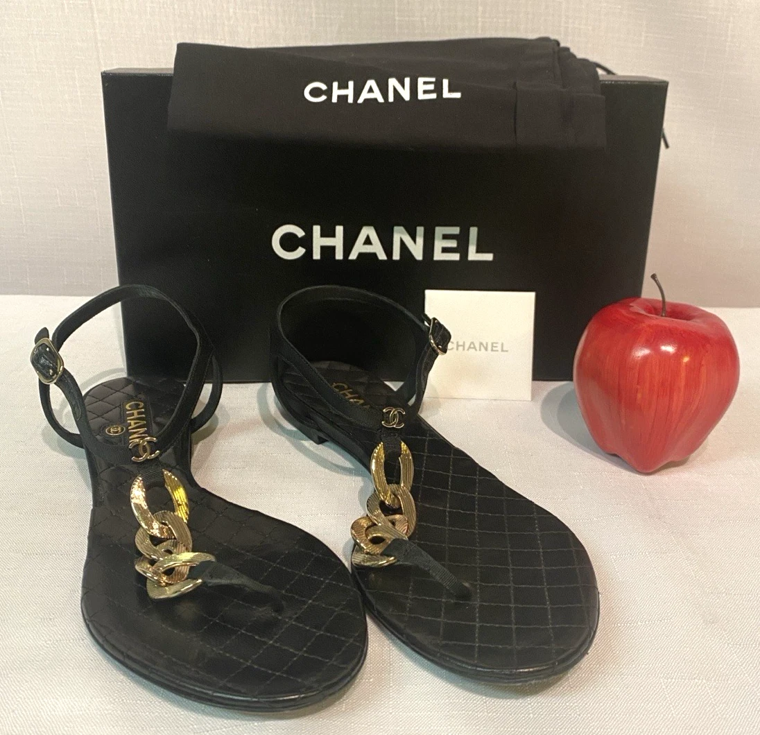 CHANEL Solid Low (1-1.9 in) Heel Height Sandals for Women for sale