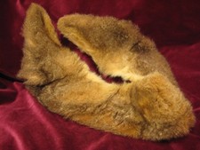 Vintage Fox Collar Stole Scarf Shoulder Wrap w Silk Lining 36" Gd