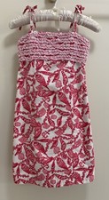 Lilly Pulitzer Fallin In Love Seersucker Ruffles Dress Hot Pink Girls Size 14