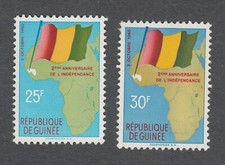 Guinée -Timbres neufs* N°41 et 42 - Indépendance - TB