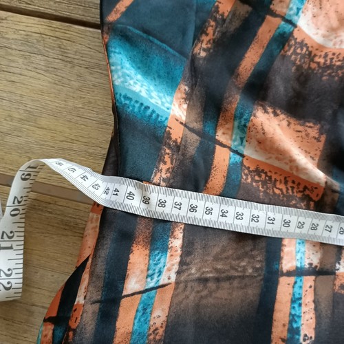 Womens Dress Size 12 Orange Midi Check A Line Cowl Neck Satin Y2K 2000s Romantic - Picture 11 of 12