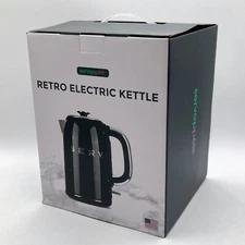 Servappetit Black Retro Style SERV Corded Electric Water Kettle 1.7L Teapot NIB