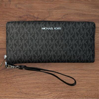 NWT Michael Kors Large Continental Jet Set Travel Wallet Black