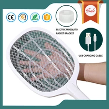 High-voltage Electric Fly Swatter Rechargeable Mosquito Zapper Insect Killer