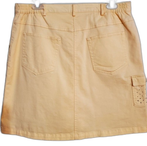 Hearts of Palm cotton blend peach silver stud cargo pocket skort mini skirt 10 - Picture 3 of 11