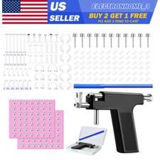 54-195PCS Professional Ear Piercing Gun Tool Kit with Steel Studs  Clear Rings