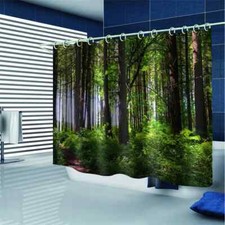 Shrubs And Woods 3D Shower Curtain Waterproof Fabric Bathroom Decoration