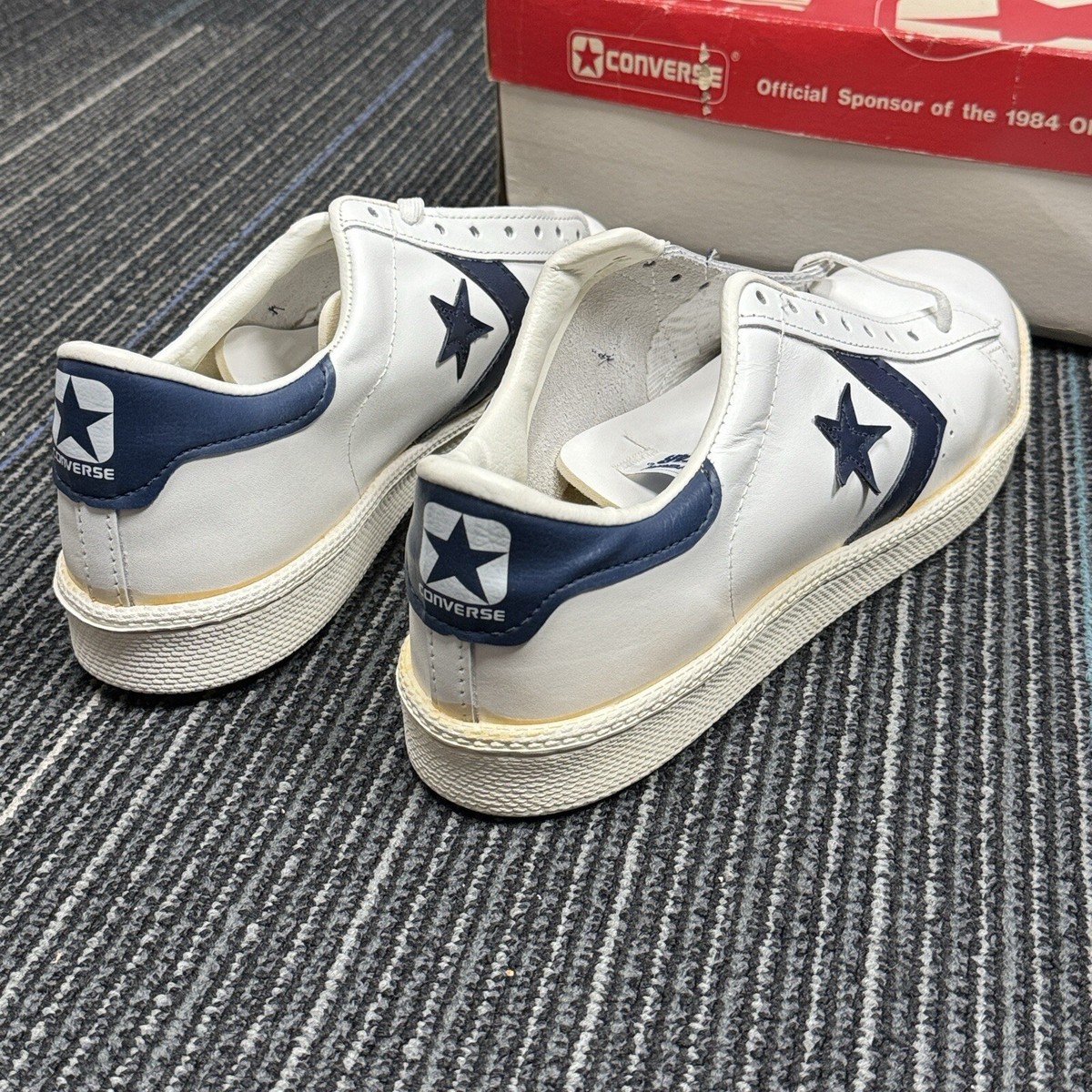 1980s Converse Oxford Pro Leather Low Sneaker Navy Blue All Star