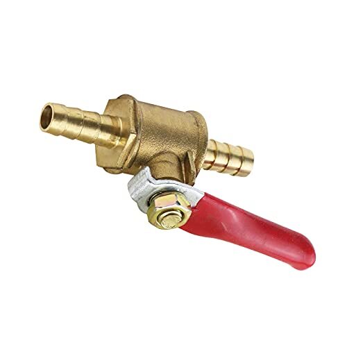 4 Brass Ball Valve Mini Shut Off Switch, 1/4x1/14 Hose Barb Pipe Tubing ...