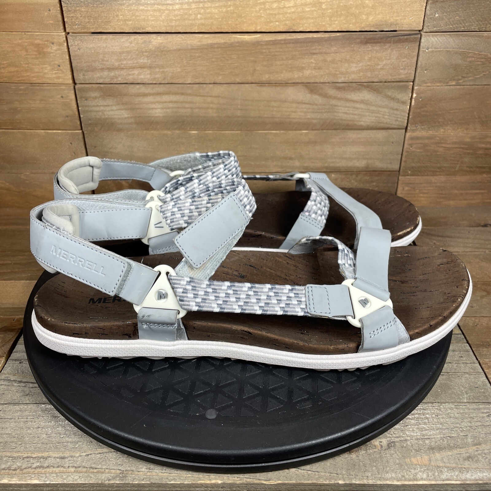 Sandali Merrell donna taglia 11 Around Town tessuto Sunvue vita alta sportivi grigi